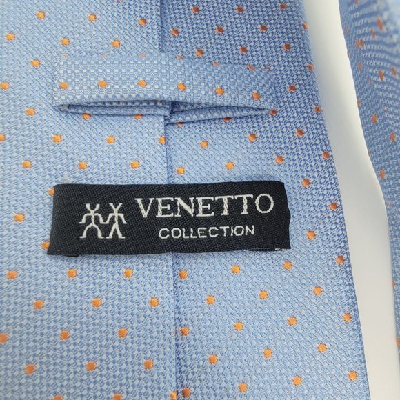 Vintage VENETTO COLLECTION MEN'S Classic TIE Blue 100% POLYESTER Grenadine - Picture 2 of 7